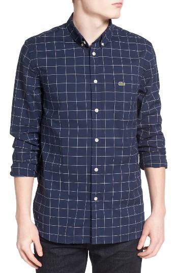Men's Lacoste Windowpane Woven Shirt