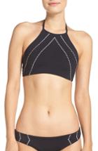 Women's Seafolly Beach Squad High Neck Bikini Top Us / 14 Au - Black