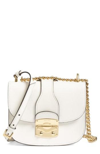 Miu Miu Madras Leather Crossbody Bag - White