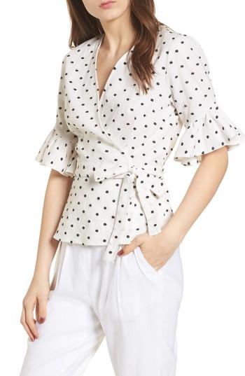 Women's Wayf Kaitlyn Wrap Top - Ivory