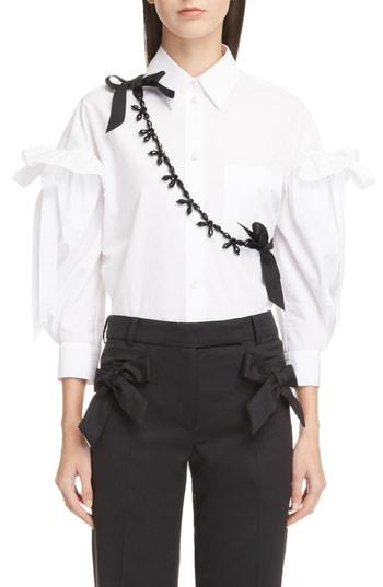 Women's Simone Rocha Ruffle Blouse Us / 6 Uk - White