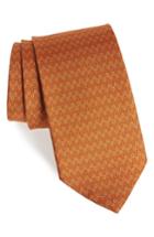 Men's Salvatore Ferragamo Elisir Print Silk Tie, Size - Orange