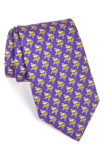 Men's Vineyard Vines 'minnesota Vikings - Nfl' Woven Silk Tie, Size - Purple