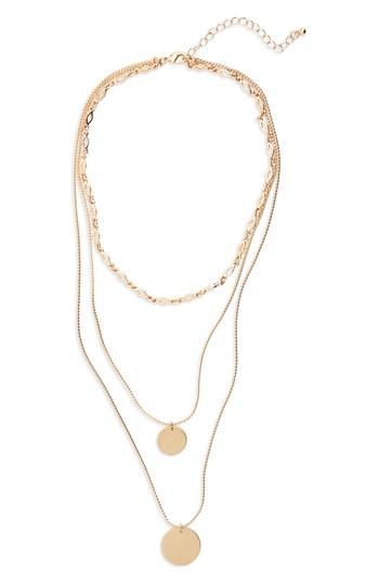 Women's Kitsch Layered Disc Pendant Necklace