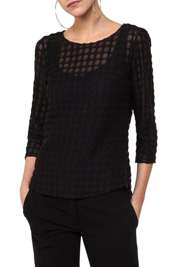 Women's Akris Punto Dot Lace Blouse - Black