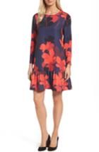 Women's Halogen Button Back Ruffle Hem Dress - Blue