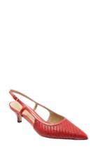 Women's Trotters 'kimberly' Woven Leather Slingback Pump N - Red