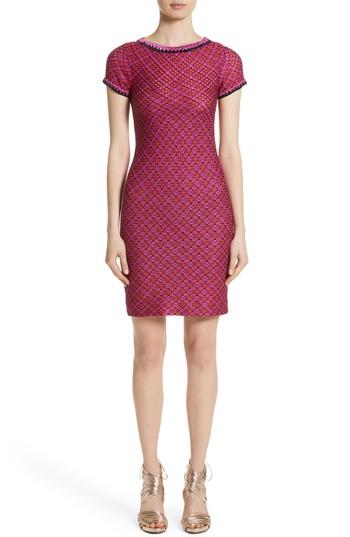 Women's Missoni Metallic Zigzag Knit Dress Us / 38 It - Pink