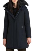 Women's Woolrich Bow Bridge Down Genuine Rabbit Fur Trim Parka - Blue