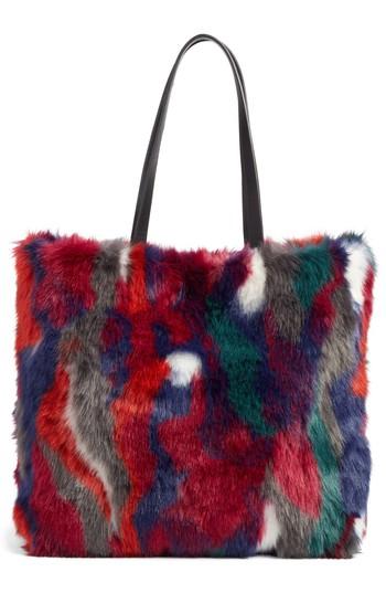 Chelsea28 Aspen Faux Fur Tote - Blue