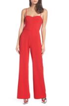 Women's French Connection Sweetheart Whisper Flared Leg Jumpsuit - Red