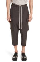 Men's Rick Owens Cropped Drawstring Cargo Pants