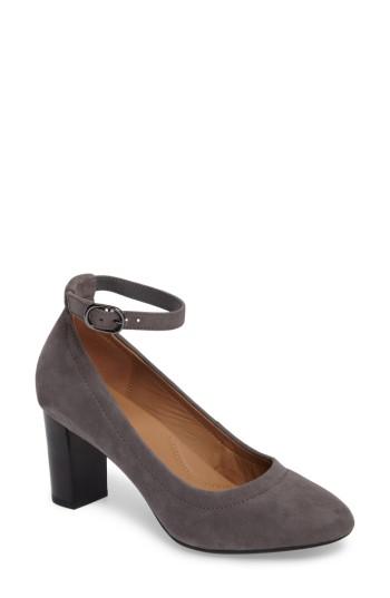 Women's Clarks Chryssa Jana Ankle Strap Pump .5 M - Grey