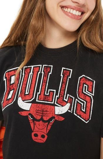 Women's Topshop X Unk Bulls Crop Graphic Tee - Black
