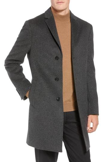 Men's John W. Nordstrom Mason Cashmere & Wool Overcoat L - Grey