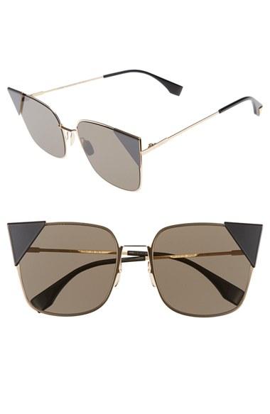 Women's Fendi 55mm Tipped Cat Eye Sunglasses -
