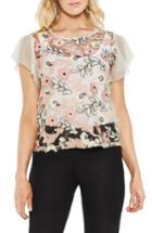 Women's Vince Camuto Sequin & Embroidery Top, Size - Pink