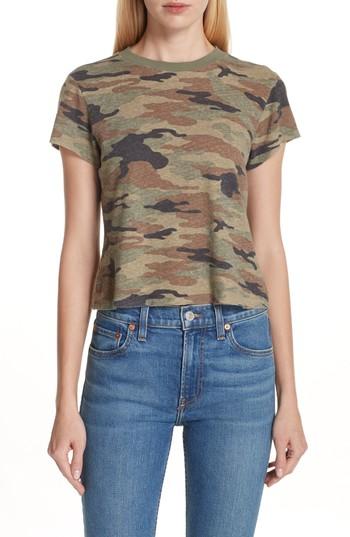 Women's Re/done Camo Print Slim Tee - Green