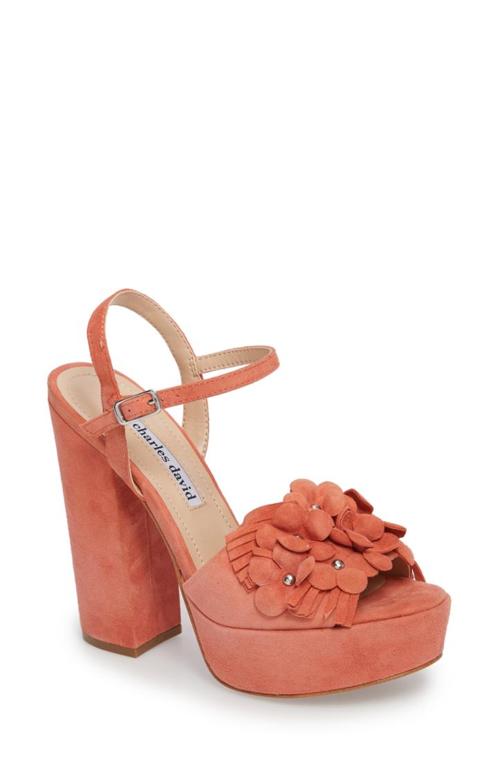 Women's Charles David Royale Sandal .5 M - Coral