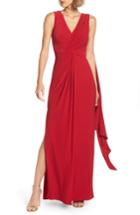 Women's Adrianna Papell Draped Jersey Gown - Red