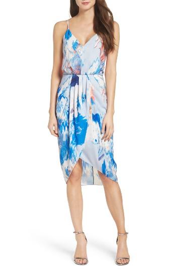 Women's Chelsea28 Print Faux Wrap Dress - Blue