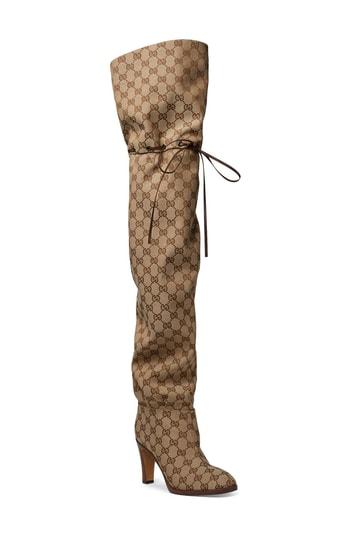 Women's Gucci Original Gg Canvas Over The Knee Boot