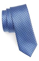 Men's The Tie Bar Market Geometric Silk Skinny Tie, Size - Blue