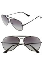 Women's Ray-ban 61mm Gradient Lens Aviator Sunglasses - Shiny Black