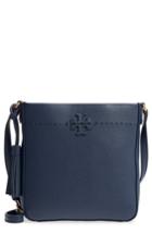 Tory Burch Mcgraw Leather Crossbody Tote - Blue