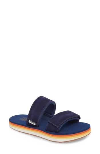 Women's Vans Cayucas Platform Slide Sandal M - Blue