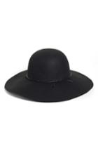 Women's Halogen Wool Floppy Hat - Black