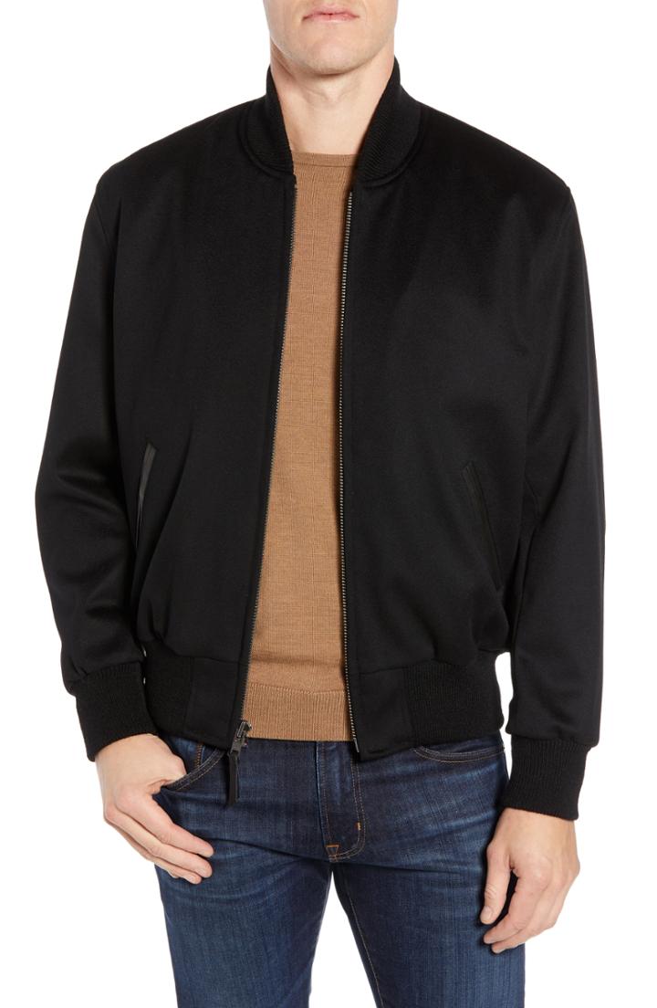 Men's Golden Bear The Jackson Wool Bomber Jacket - Black