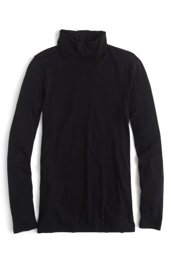Women's J.crew Tissue Turtleneck Tee, Size - Black
