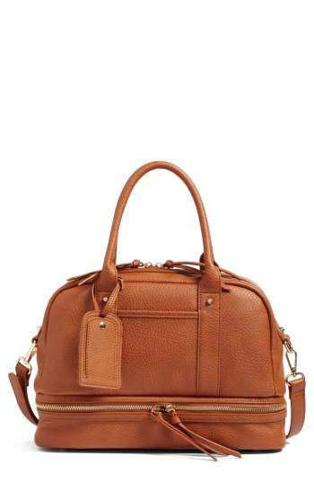 Sole Society Mai Mini Faux Leather Satchel - Brown