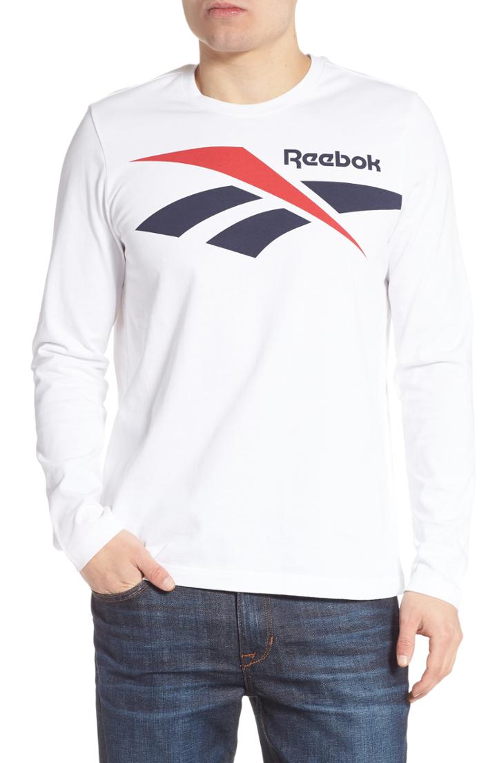 Men's Reebok Classics Vector Logo Long Sleeve T-shirt - White