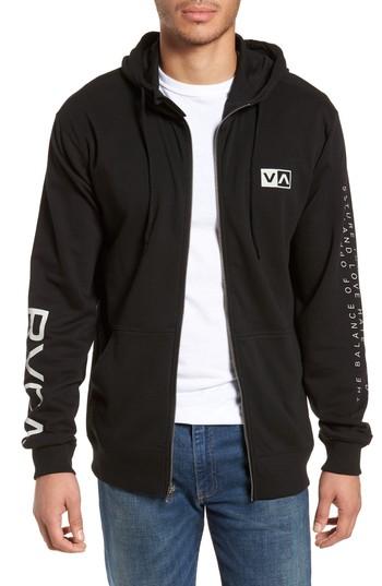 Men's Rvca Balance Reflect Zip Hoodie - Black