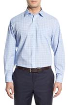 Men's Nordstrom Men's Shop Smartcare(tm) Classic Fit Check Dress Shirt .5 - 32 - Blue