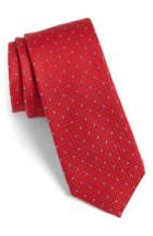 Men's Calibrate Dot Cotton & Silk Tie, Size - Red