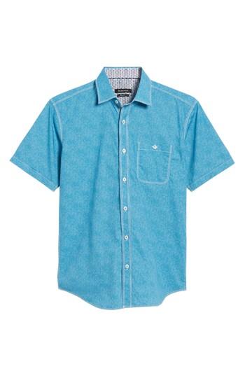 Men's Bugatchi Shaped Fit Sport Shirt, Size - Green