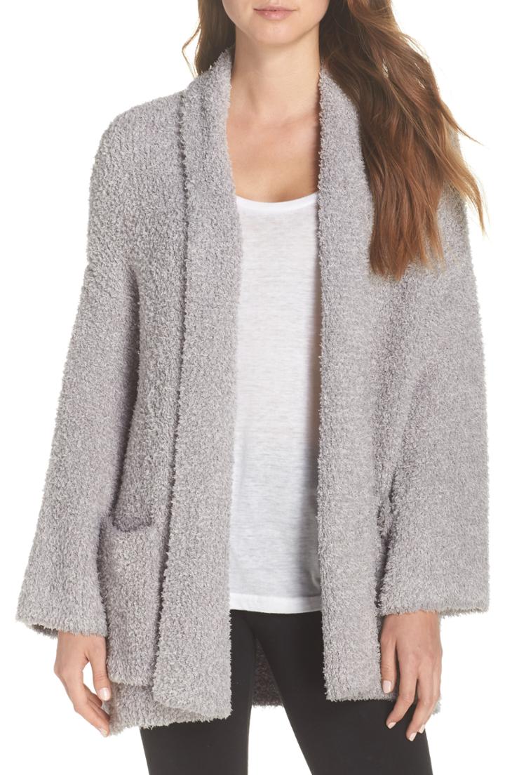 Women's Barefoot Dreams Cozychic Luxe Laguna Cardigan /x-large - Grey