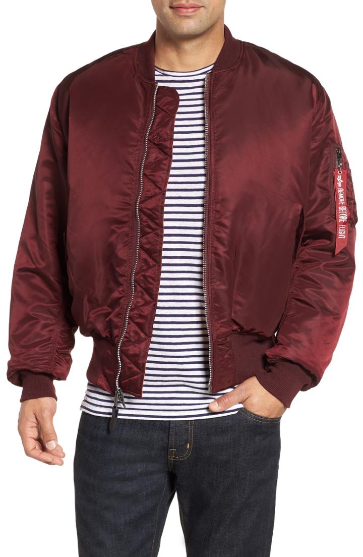 Men's Alpha Industries Reversible Flight Jacket - Burgundy