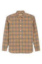 Men's Burberry Alexander Check Sport Shirt, Size - Brown