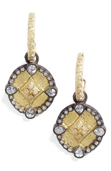 Women's Armenta Old World Shield Diamond Drop Earrings