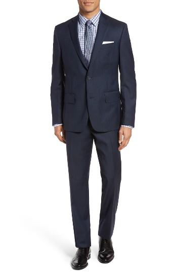 Men's Nordstrom Men's Shop Trim Fit Check Wool Suit R - Blue