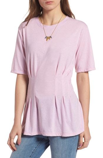 Women's Treasure & Bond Waist Detail Tee, Size - Purple