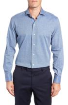 Men's Ledbury Beechmont Trim Fit Print Dress Shirt .5 - Blue