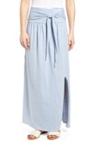 Women's Caslon Tie Front Cotton Maxi Skirt - Blue