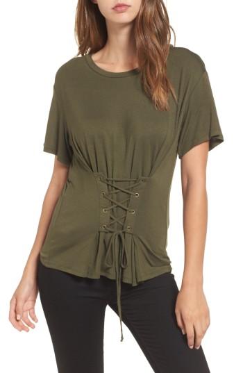 Women's June & Hudson Corset Tee - Green