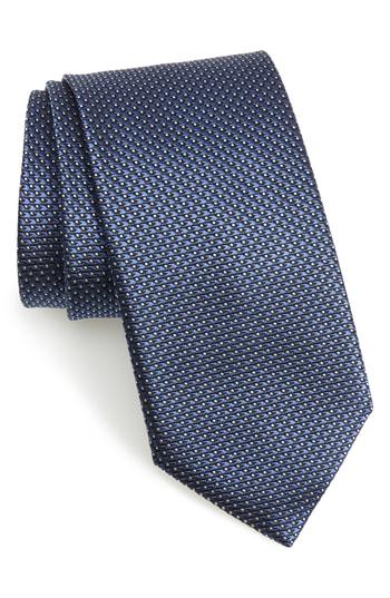 Men's Canali Solid Silk Tie, Size X-long - Blue