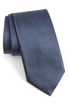 Men's Canali Solid Silk Tie, Size X-long - Blue